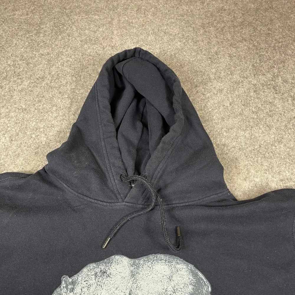 The North Face Mens Navy Blue Grizzly Bear Graphic Hoodie XXL A532A F21